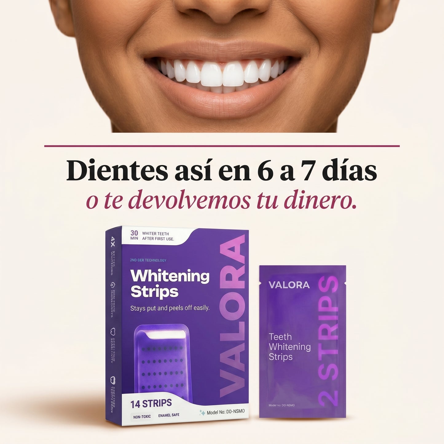 Tiras blanqueadoras dentales ValoraBeauty
