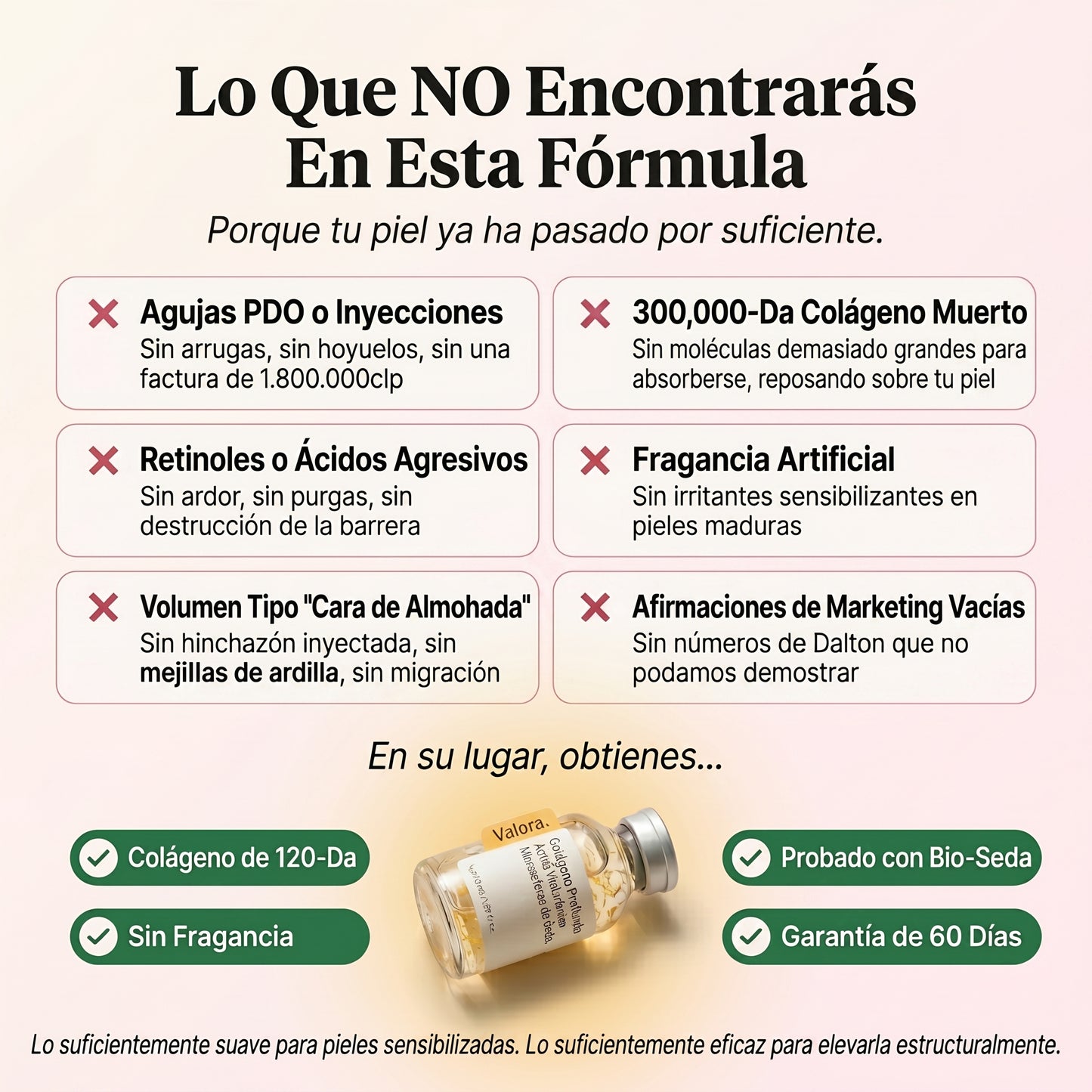 Ampolla Lifting de Colageno con Peptidos de Seda ValoraBeauty™