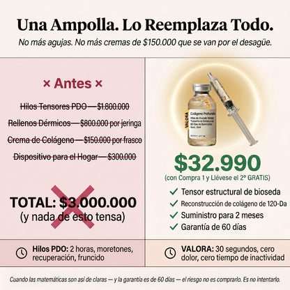 Ampolla Lifting de Colageno con Peptidos de Seda ValoraBeauty™