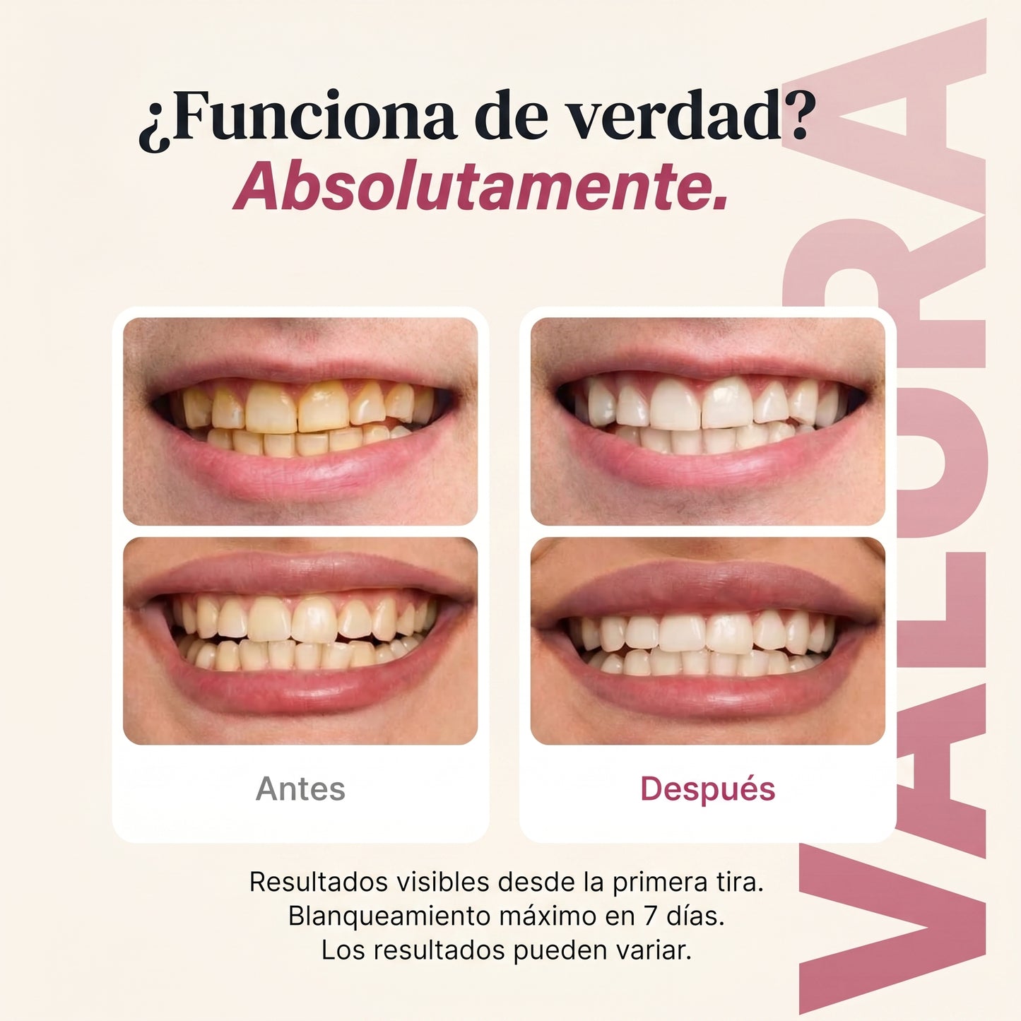 Tiras blanqueadoras dentales ValoraBeauty