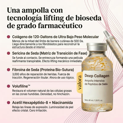 Ampolla Lifting de Colageno con Peptidos de Seda ValoraBeauty™