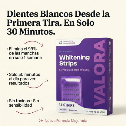 Tiras blanqueadoras dentales ValoraBeauty