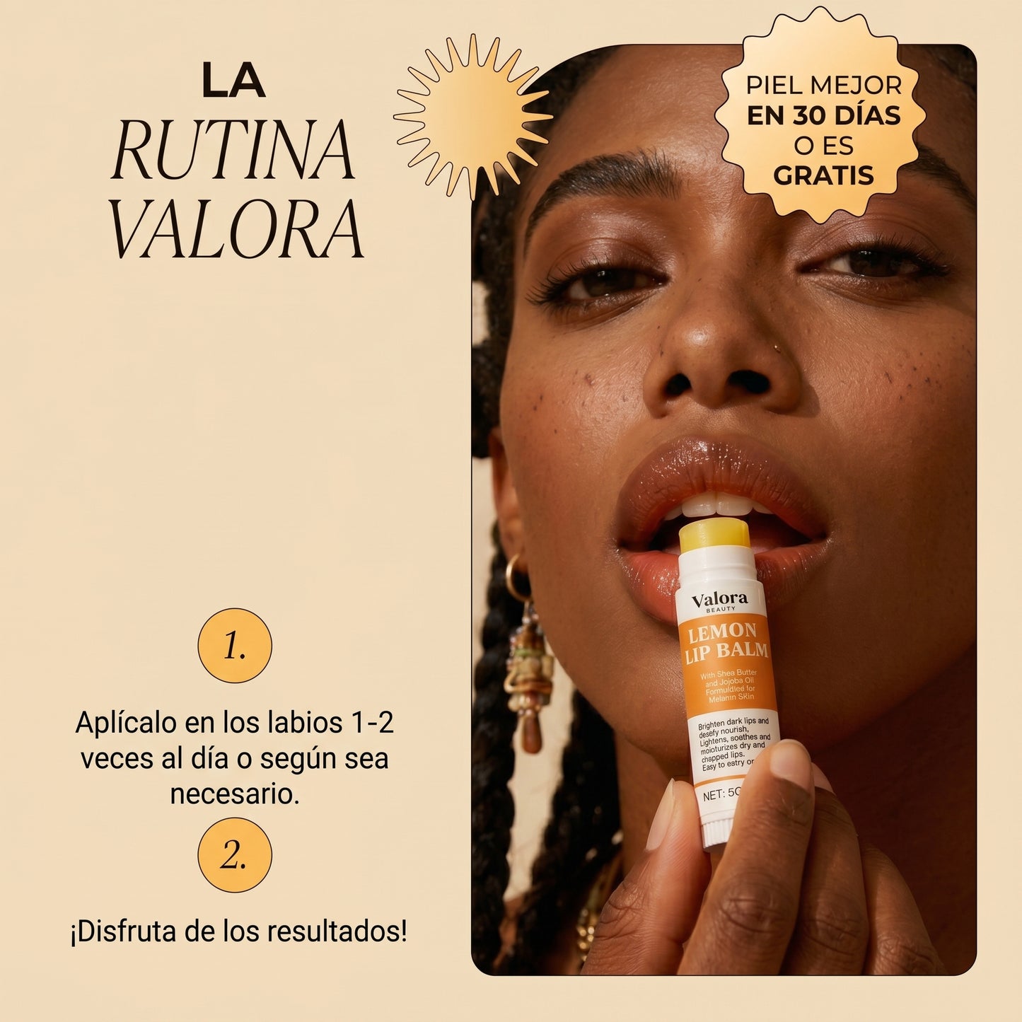 Bálsamo labial de cúrcuma y limón ValoraBeauty
