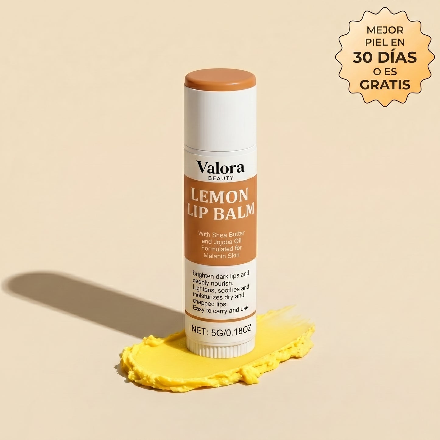 Bálsamo labial de cúrcuma y limón ValoraBeauty